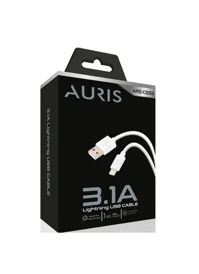 Auris ARS-CB33 1.2A iPhone Uyumlu Lightning 1 Metre USB Şarj Kablosu