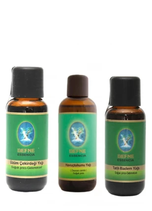 Geleneksel Üzüm Çekirdeği Yağı Tatlı Badem Yağı Havuç Tohumu Yağı 30 ml 3 'lü Paket
