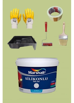 5li Set Silikonlu Özel Mat Iç Cephe Duvar Boyası Fıstık 15-7.5-2.5lt