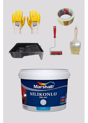 5li Set Silikonlu Özel Mat Duvar Boyası Beyaz Lale 50 Çeşit Renk 2.5lt