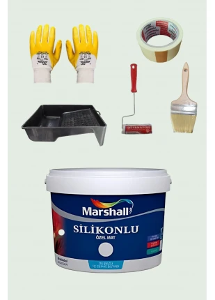 5li Set Silikonlu Özel Mat Duvar Boyası Akarsu 50 Çeşit Renk 2.5lt