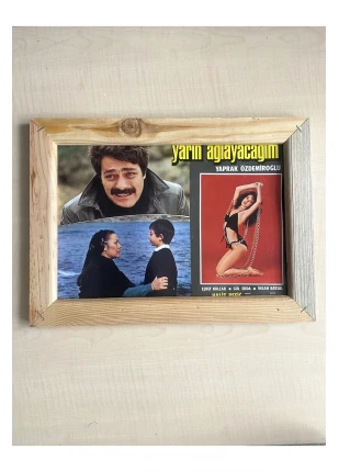 AHŞAP ÇERÇEVELİ İNCE KARTON YEŞİLÇAM FİLM KARTPOSTALI KADİR İNANIR YAPRAK ÖZDEMİROĞLU NO 45