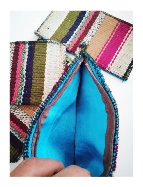 El Dokuma Kilim Desenli El Çantası