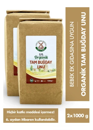2'li Organik Tam Buğday Unu 1000 g