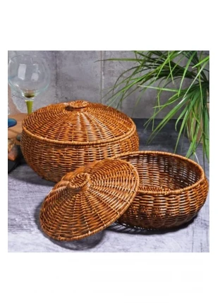 Wicker 2'li Yuvarlak Sepet