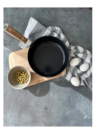 metrashop Bien Black İndüksiyonlu Wok Tava Akasya Ağacı Saplı 20 cm shopbuyx 1113377