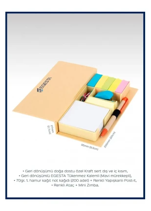 Elfshop Dönüşümlü Çok Fonksiyonlu Renkli Yapışkanlı Notluk Set - Kraft Nzshp 1073447