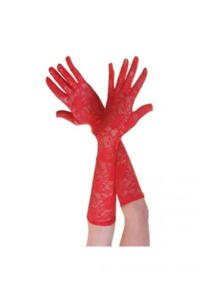 metrashop Kırmızı Renk Orta Boy Dantelli Eldiven shopbuyx 1113377