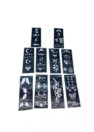 metrashop MİX DESEN 8X20CM TÜP KINA DESEN ÇIKARTMA ŞABLONU 10 PARÇA shopbuyx 1113377