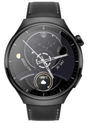 metrashop Amoled Ekran Deri ve Metal Çift Kordonlu 46mm Akıllı Saat WT4 PRO Siyah shopbuyx 111337