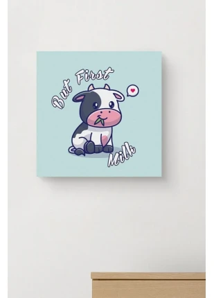 Niffa Shop But First Milk | Bebek Odasına Özel Kanvas 25 X 25 Cm Ölçüsündedir. Nhl 1051353