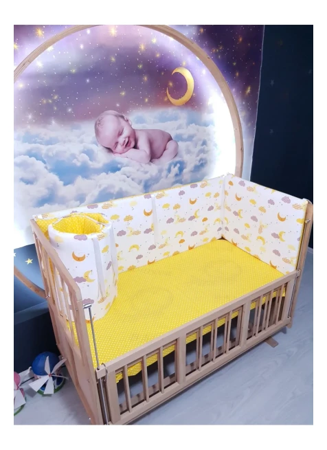 Sarı Ay Puantiye Desen