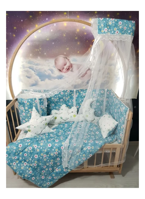 Yeşil Çiçek Yıldız Desen