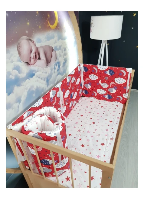 Kırmızı Bulut Yıldız Desen