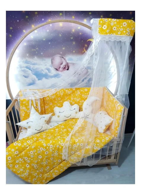 Sarı Çiçek Yıldız Desen