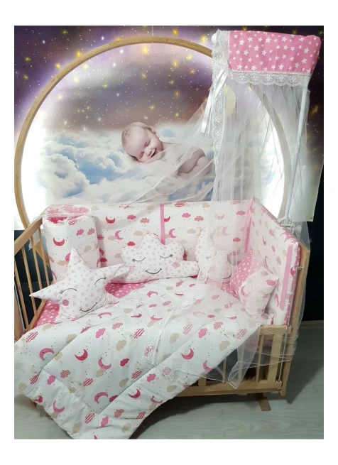 Pembe Ay Yıldız Desen
