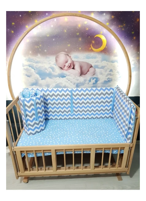 Mavi Zigzag Yıldız Desen