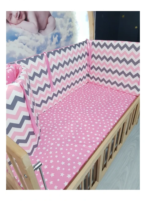Pembe Zigzag Yıldız Desen
