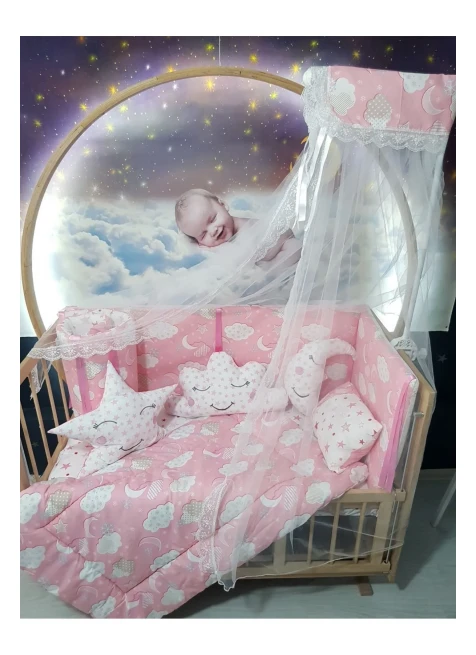 Pembe Bulut Yıldız Desen