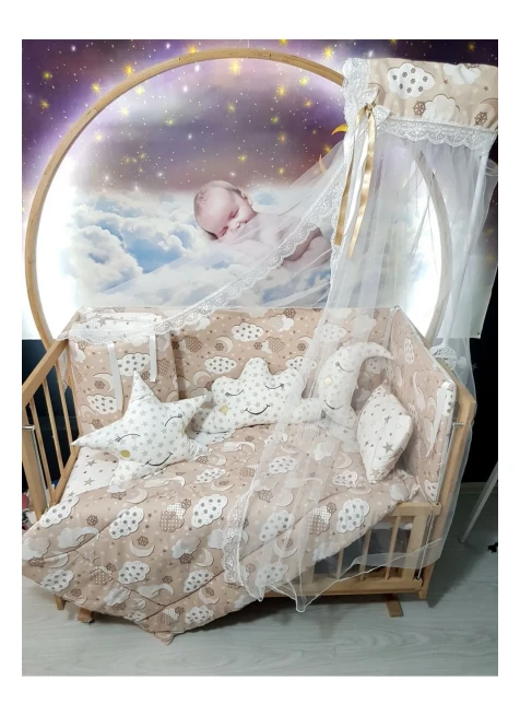 Kahverengi Bulut Yıldız Desen
