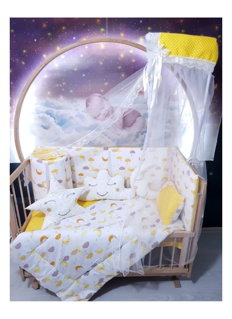 Sarı Ay Puantiye Desen