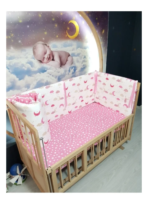 Pembe Ay Yıldız Desen