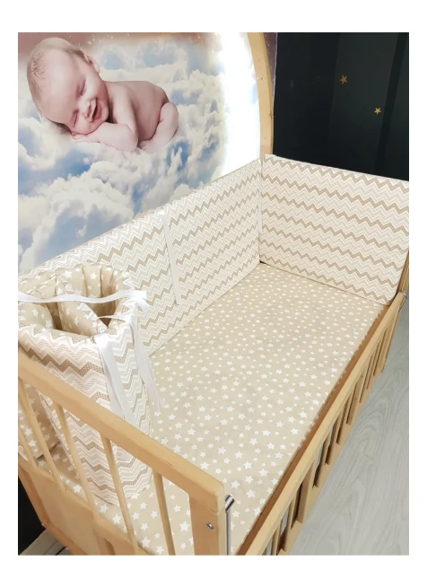 Kahverengi İnce Zigzag Yıldız Desen