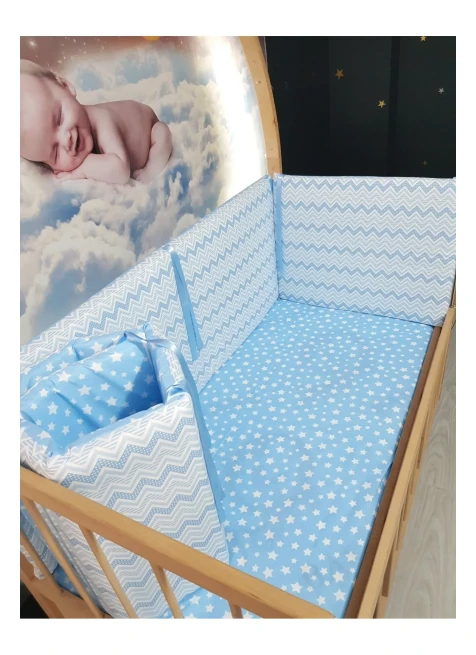 Mavi İnce Zigzag Desen