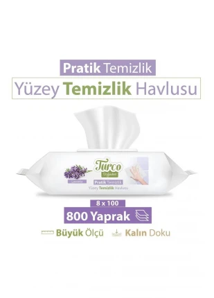 Yüzey Temizlik Havlusu Lavanta 100x8 Adet
