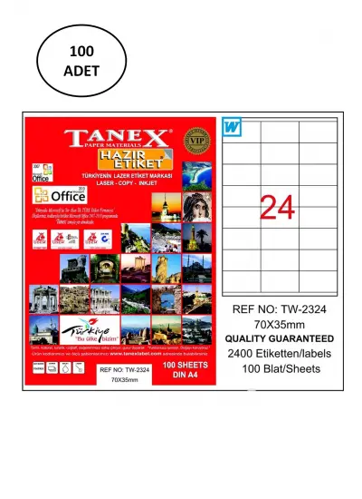 Tanex Tw-2324 Lazer Etiket 70X35 Mm 100 Lü