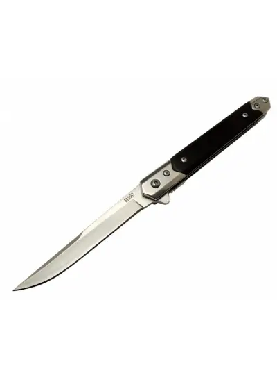 ZBR M390 1-36 Siyah Kamp Çakı 21cm - Yarı Otomatik, Siyah Sap, Kılıflı