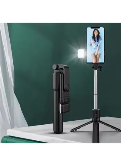 Kendiliğinden LED Işıklı Kumandalı Uzayabilen Selfie Çubuğu,Masa Üstü Tripod