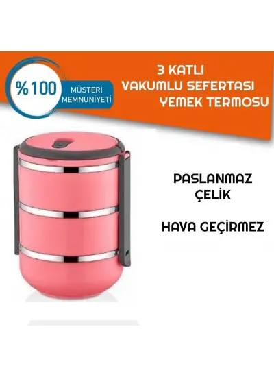 Sefer Tası Yemek Termosu Saklama Kabı Termosu 3lü - ÇELİK