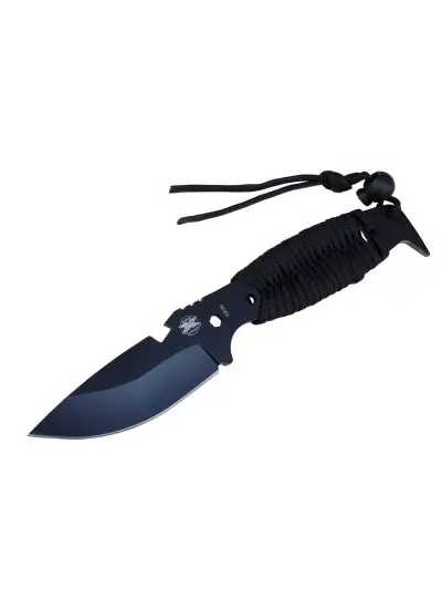 DPX Gear Assault 0238BK Kamp Bıçağı 22,5 cm - Siyah, Metal & İpli Sap