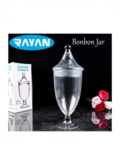 Bonbon Jar Tall Ayaklı Fanus Şekerlik 33 Cm. TOPTANBULURUM-81190