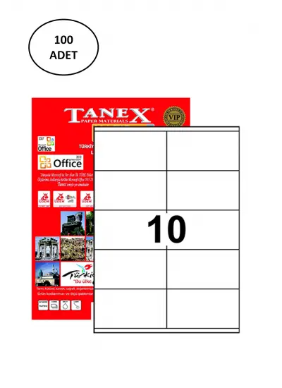 Tanex TW-2610 105x57 mm 100 Adet Laser Etiket