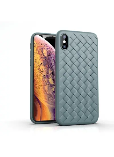 İPHONE XS MAX  UYUMLU TLP ÖRGÜ DESENLİ SİLİKON KAPAK