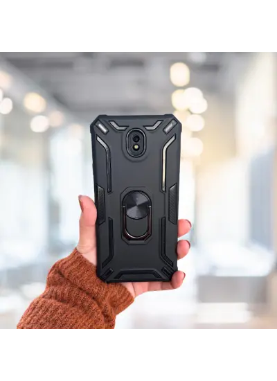 SAMSUNG J7 PRO YÜZÜKLÜ STANDLI TLP TANK KILIF  (ARMOR MILITARY CASE)