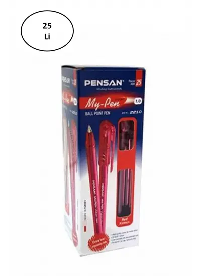 Pensan PE02210TKKI My-Pen Tükenmez Kalem, Kırmızı, 25'li