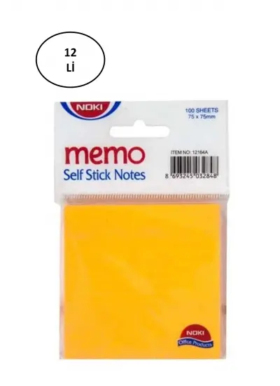 Noki Memo Yapışkanlı Not Kağıdı 75X75 12164 Turuncu