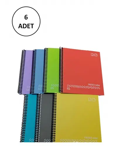 FRESCO Spiralli Plastik Defter A4 144 Yaprak Çizgili GP.3-4940000-2011 6 Adet