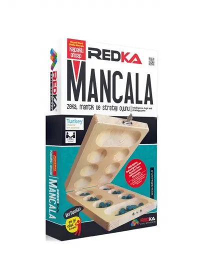 Redka Ahşap Kapaklı Mancala Strateji Oyunu