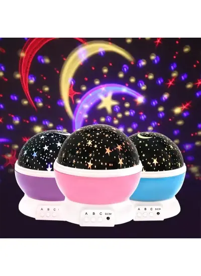 Starmaster Klc-03 3 X Kalem Pilli + 5 Volt Yıldız Yansıtmalı Küre Tip Gece Lambası