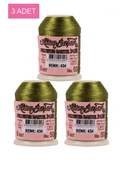 3 Adet Altınbaşak Oya ve Dantel İpi 20 gr -    - No: 434