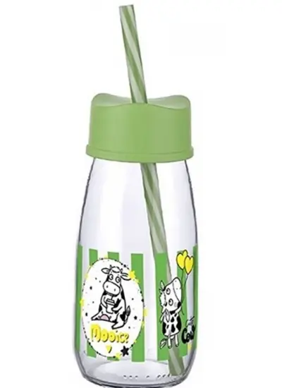 Pipetli Su Ve Süt Şişesi Cam 250 ML - Yeşil