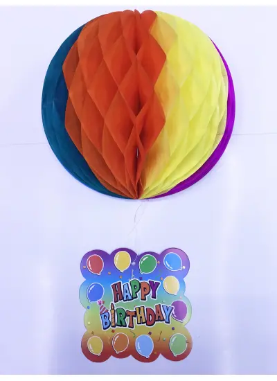 Kağıt Süs Happy Birthday Dekor 55 cm-0748