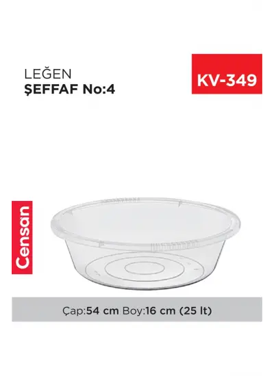 Şeffaf Leğen 4 No 25 Lt.   -E423