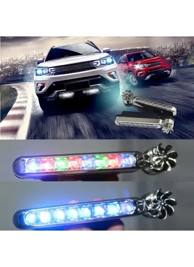 Rgb Rüzgar Enerjisi İle Çalişan Oto Led Çakar Lamba 2 Li Set