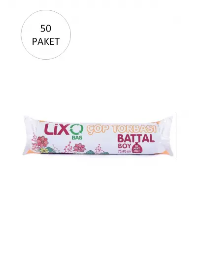 Battal Boy Çöp Torbası 75 x 90 cm 10 Lu Rulo x 50 Paket = 500 Adet (Mavi)