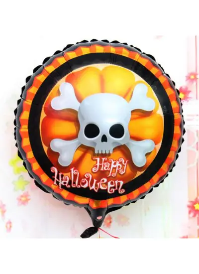 Halloween İskelet Kuru Kafa Folyo Balon 18 inç